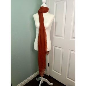 Burnt orange lightweight scarf